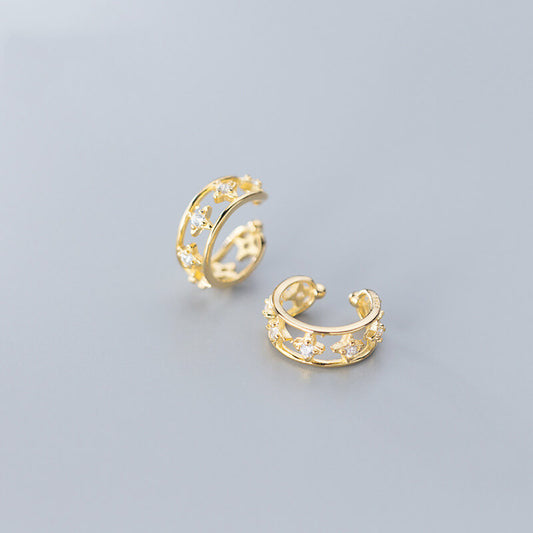 Gold Star S925 Silver Clipon Earrcuff