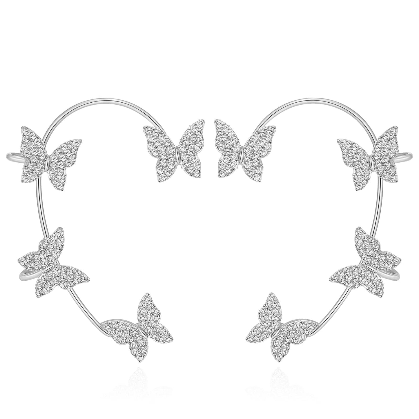 LUXYIN Four Butterfly Ear Cuff, Non Pierced Warp Earrings Style