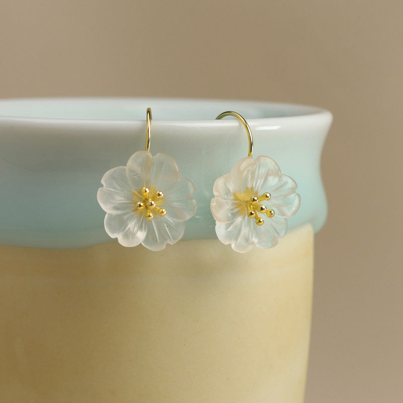 Flower in the Rain Drop Earring