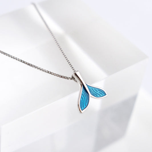 Luxyin S925 Silver Mermaid Tail Necklace - Cute & Fresh!