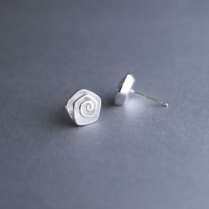 Luxyin Origami Rose 925 Sterling Silver Stud Earrings