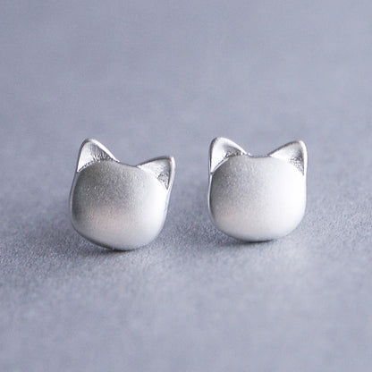 Luxyin 925 Sterling Silver Cute Kitty Stud Earrings