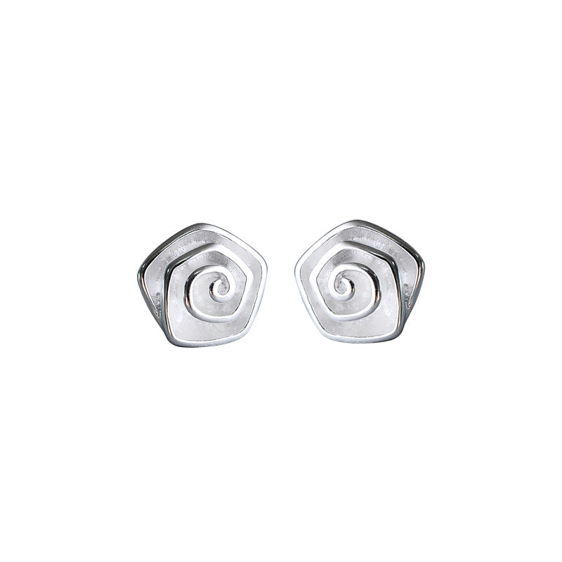 Luxyin Origami Rose 925 Sterling Silver Stud Earrings