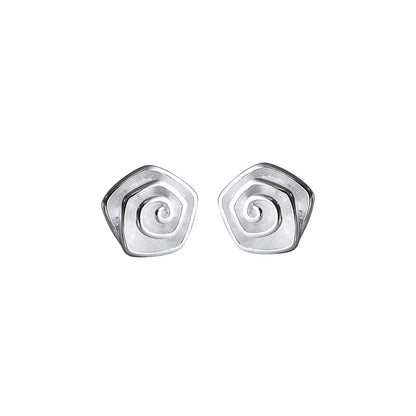 Luxyin Origami Rose 925 Sterling Silver Stud Earrings
