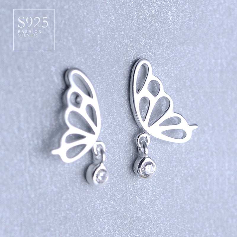 Luxyin 925 Sterling Silver Mini Butterfly Stud Earrings