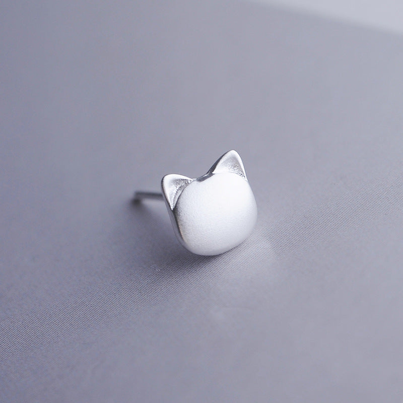 Luxyin 925 Sterling Silver Cute Kitty Stud Earrings