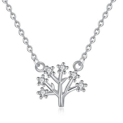 Luxyin 925 Silver Sparkling Christmas Wish Tree Necklace