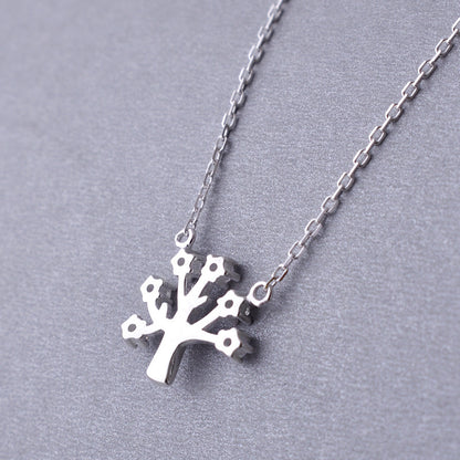 Luxyin 925 Silver Sparkling Christmas Wish Tree Necklace