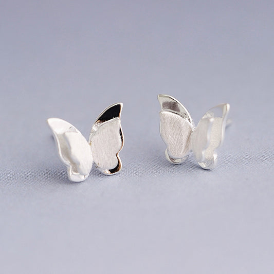 Luxyin 925 Sterling Silver Origami Butterfly Stud Earrings
