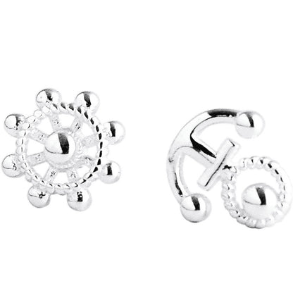 Luxyin 925 Sterling Silver Nautical Charm Stud Earrings