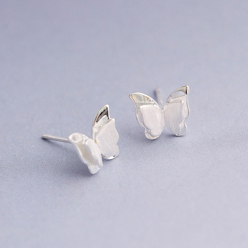 Luxyin 925 Sterling Silver Origami Butterfly Stud Earrings