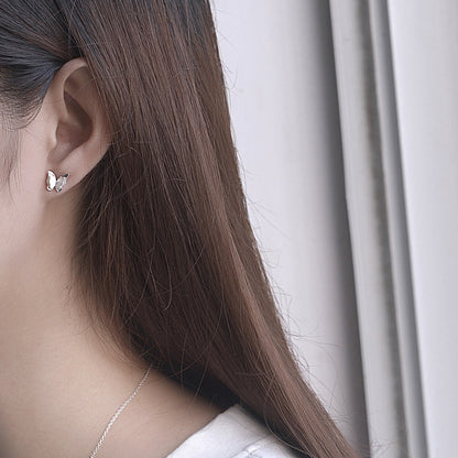 Luxyin 925 Sterling Silver Origami Butterfly Stud Earrings
