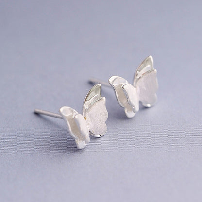 Luxyin 925 Sterling Silver Origami Butterfly Stud Earrings