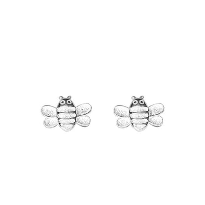 Luxyin Sterling Silver Bee Stud Earrings