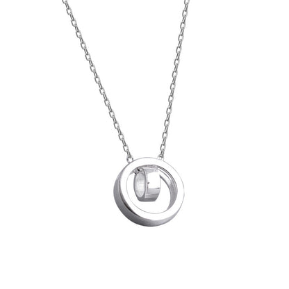 Luxyin 925 Sterling Silver Double Circle Necklace
