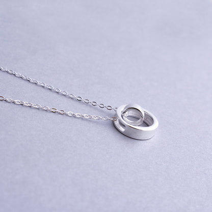 Luxyin 925 Sterling Silver Double Circle Necklace