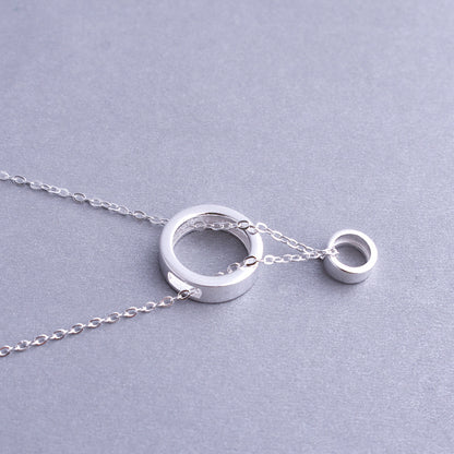 Luxyin 925 Sterling Silver Double Circle Necklace