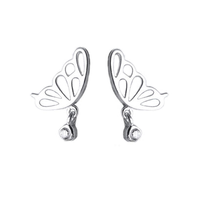 Luxyin 925 Sterling Silver Mini Butterfly Stud Earrings