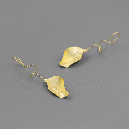 Luxyin Enchanted Leaf Drop Earrings: Whispers of the Forest