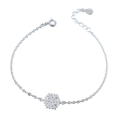 Luxyin S925 Silver Dainty Snowflake Bracelet