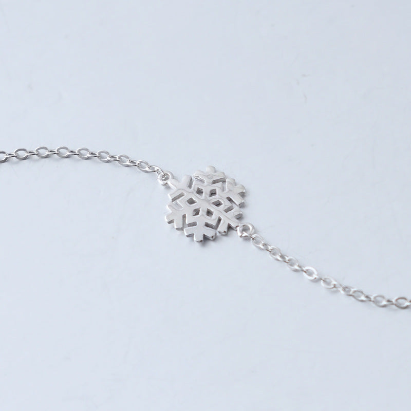 Luxyin S925 Silver Dainty Snowflake Bracelet