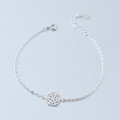 Luxyin S925 Silver Dainty Snowflake Bracelet