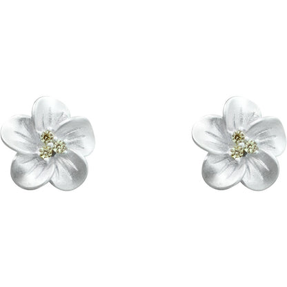 Luxyin S925 Sterling Silver Sparkling Flower Stud Earrings