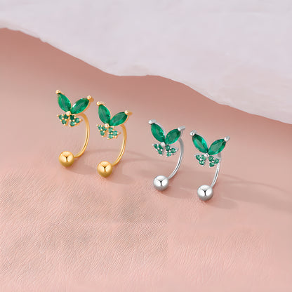 Emerald Butterfly Stud Earrings 2024 Collection