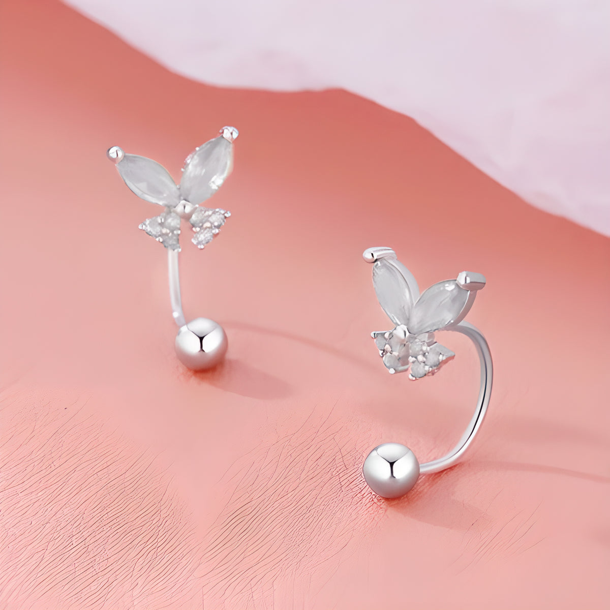 Emerald Butterfly Stud Earrings 2024 Collection