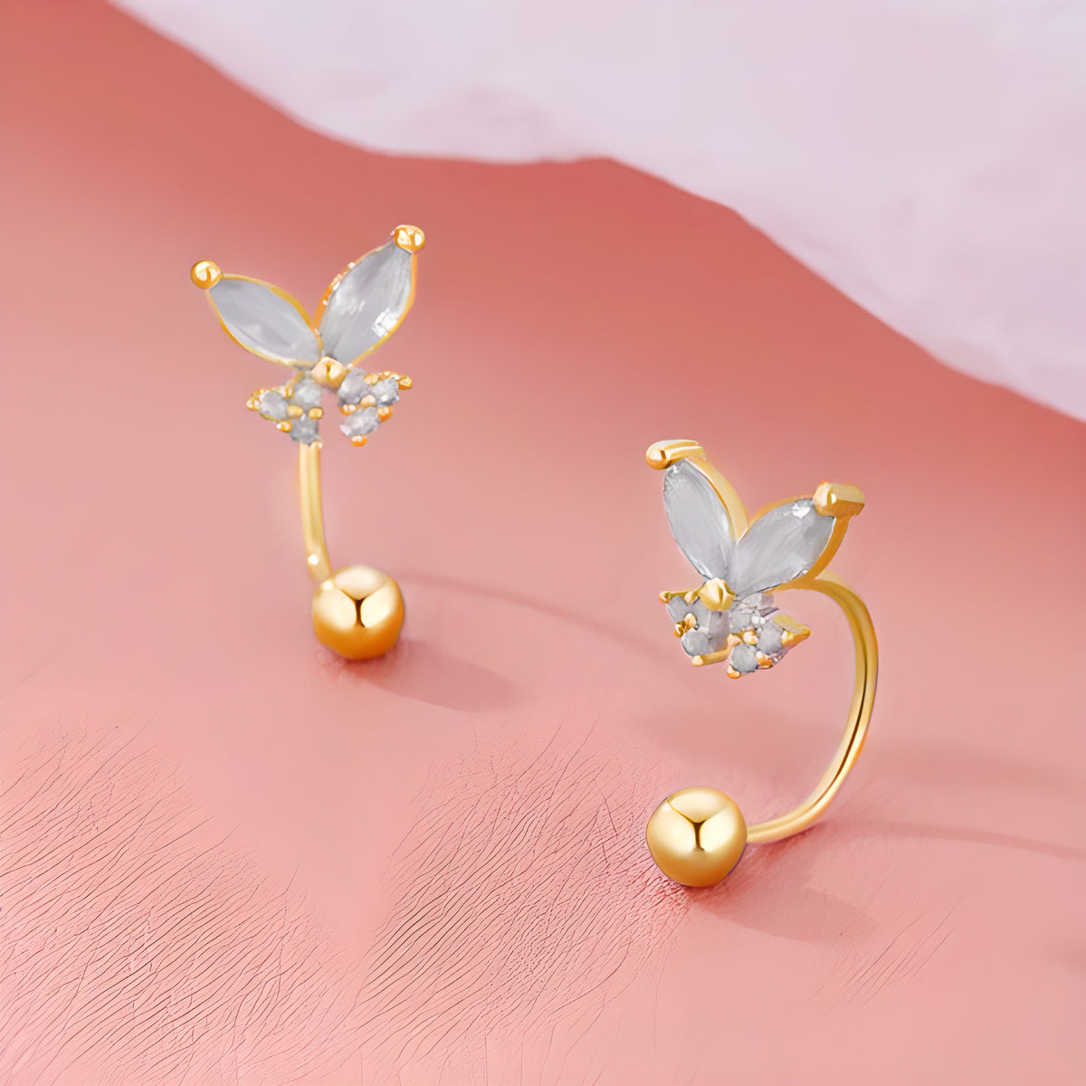 Emerald Butterfly Stud Earrings 2024 Collection