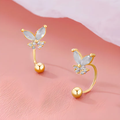 Emerald Butterfly Stud Earrings 2024 Collection