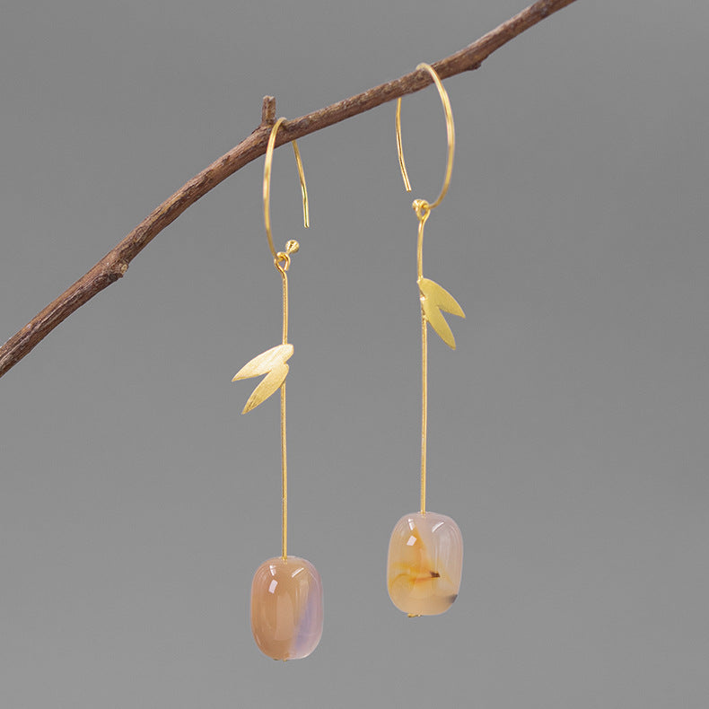 Luxyin Bamboo Whisper Sterling Silver Earrings