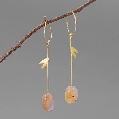 Luxyin Bamboo Whisper Sterling Silver Earrings