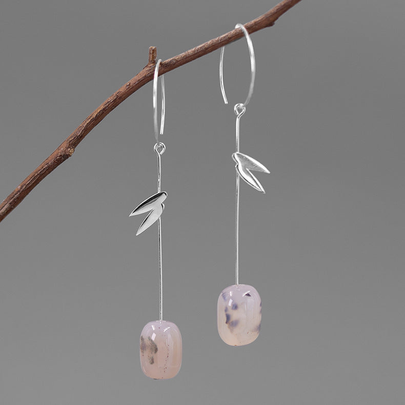 Luxyin Bamboo Whisper Sterling Silver Earrings