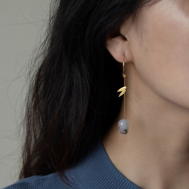 Luxyin Bamboo Whisper Sterling Silver Earrings