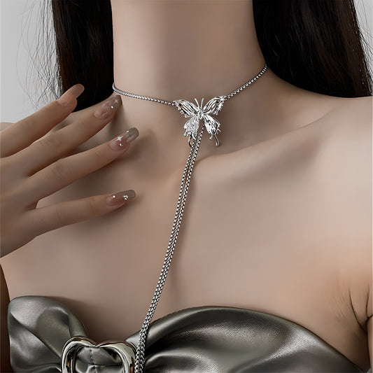 Luxyin Cathy  Butterfly Choker Necklace