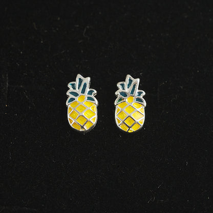 Luxyin 925 Silver Pineapple Stud Earrings