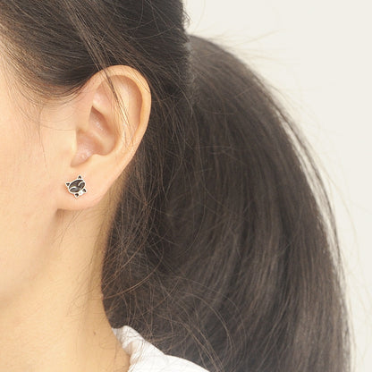 Luxyin 925 Sterling Silver Cute Kitty Stud Earrings