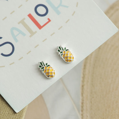Luxyin 925 Silver Pineapple Stud Earrings
