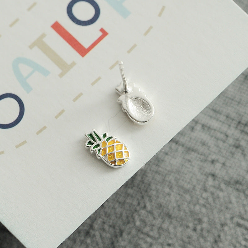 Luxyin 925 Silver Pineapple Stud Earrings