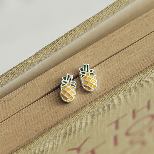 Luxyin 925 Silver Pineapple Stud Earrings