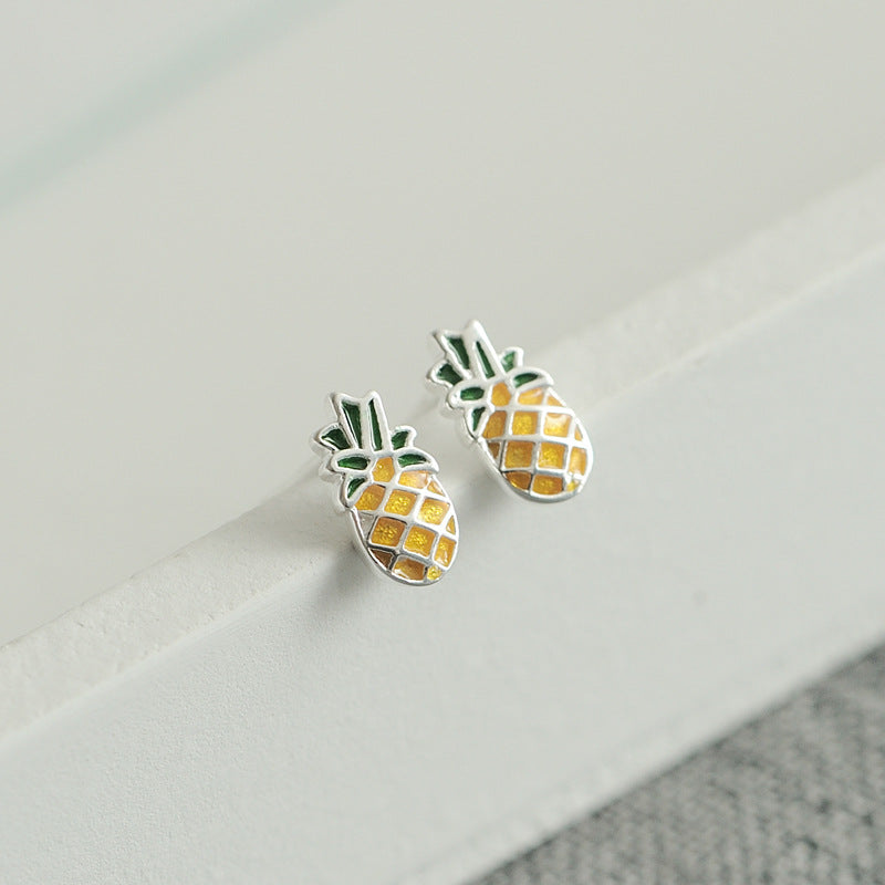 Luxyin 925 Silver Pineapple Stud Earrings