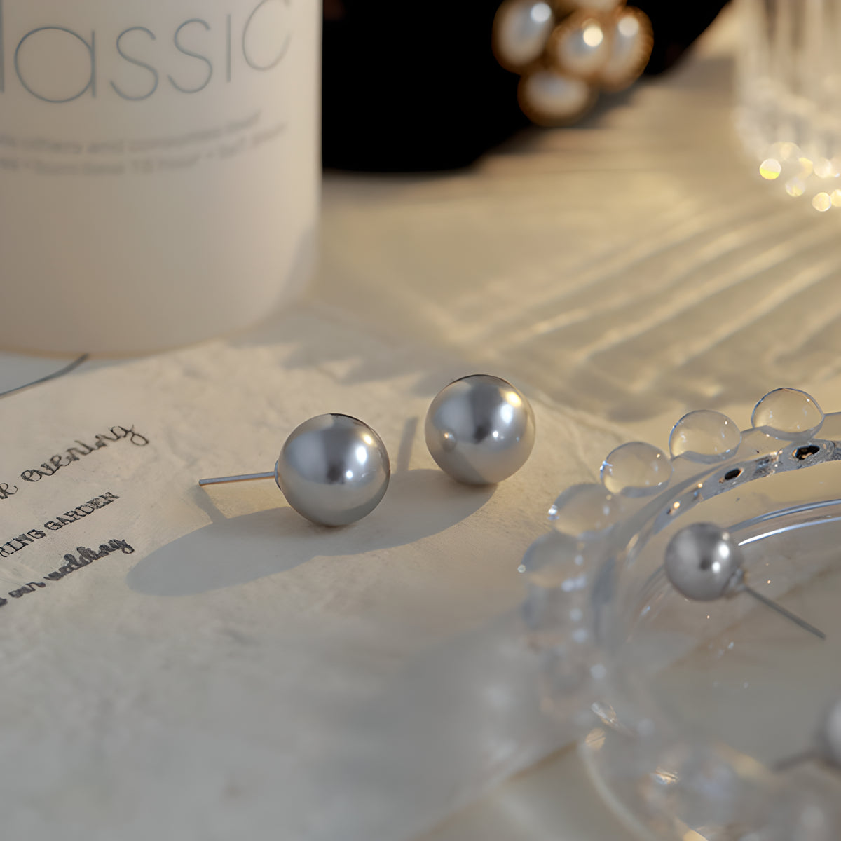 Vintage Luxury Hong Kong Style Large Pearl Stud Earrings 925 Silver French Versatile Elegant Gift