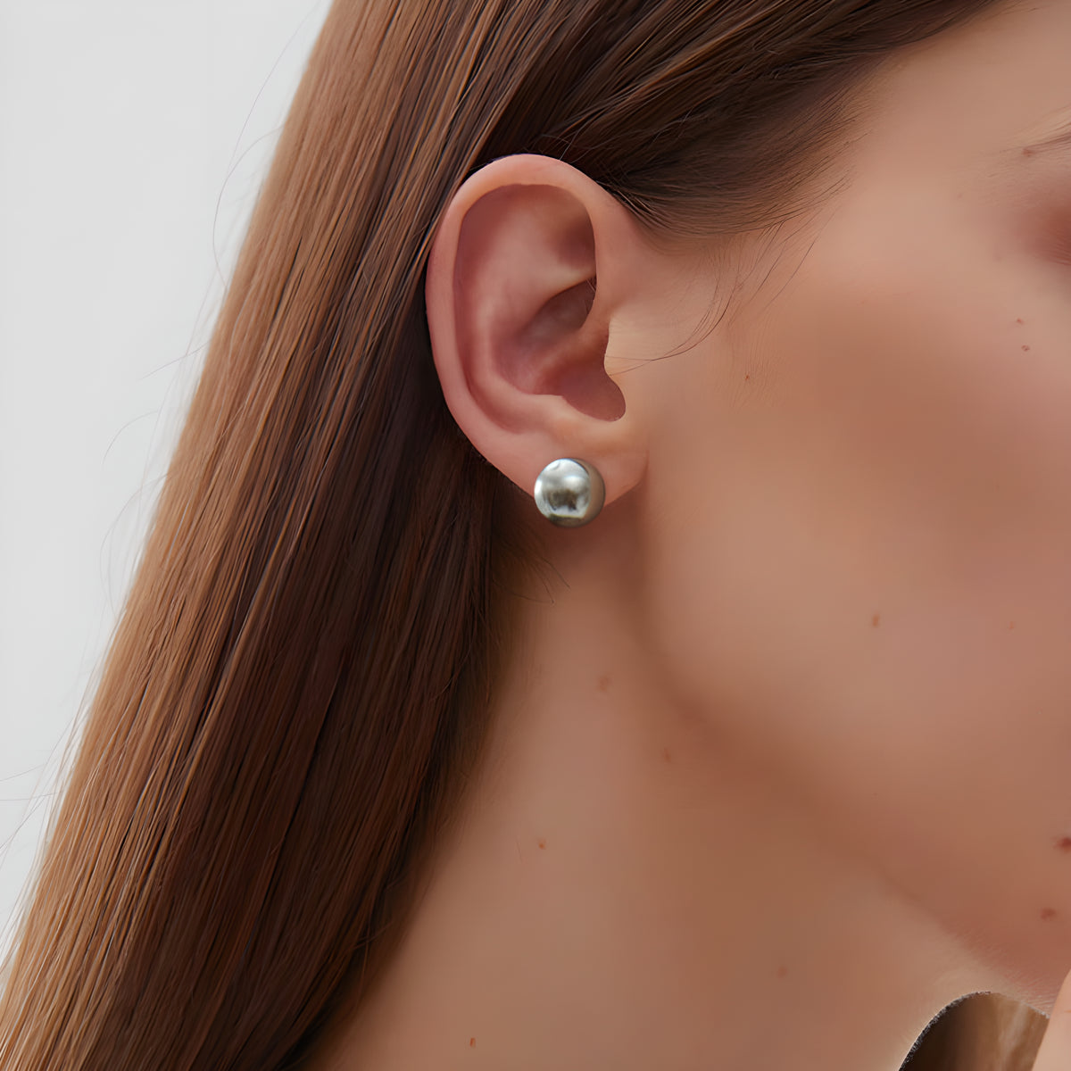 Vintage Luxury Hong Kong Style Large Pearl Stud Earrings 925 Silver French Versatile Elegant Gift