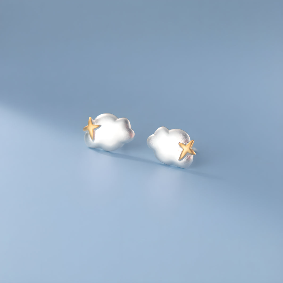 925 Sterling Silver Star and Cloud Stud Earrings