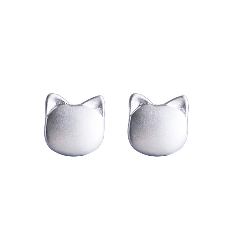 Luxyin 925 Sterling Silver Cute Kitty Stud Earrings