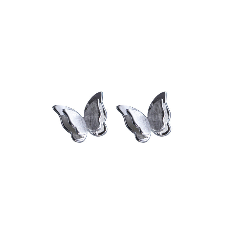 Luxyin 925 Sterling Silver Origami Butterfly Stud Earrings