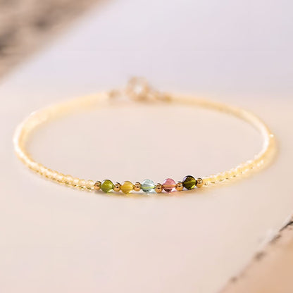 Pulsera de cuentas de cristal citrino Luxyin Aaliyah
