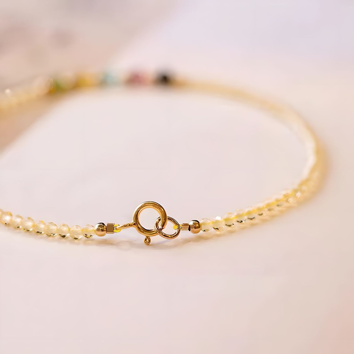 Pulsera de cuentas de cristal citrino Luxyin Aaliyah