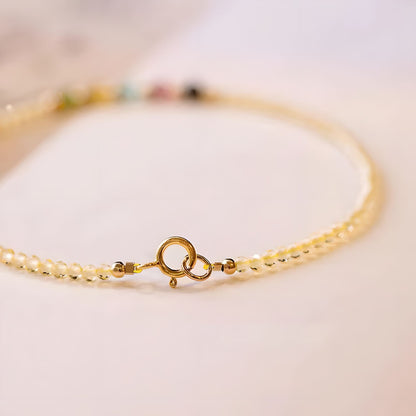 Pulsera de cuentas de cristal citrino Luxyin Aaliyah